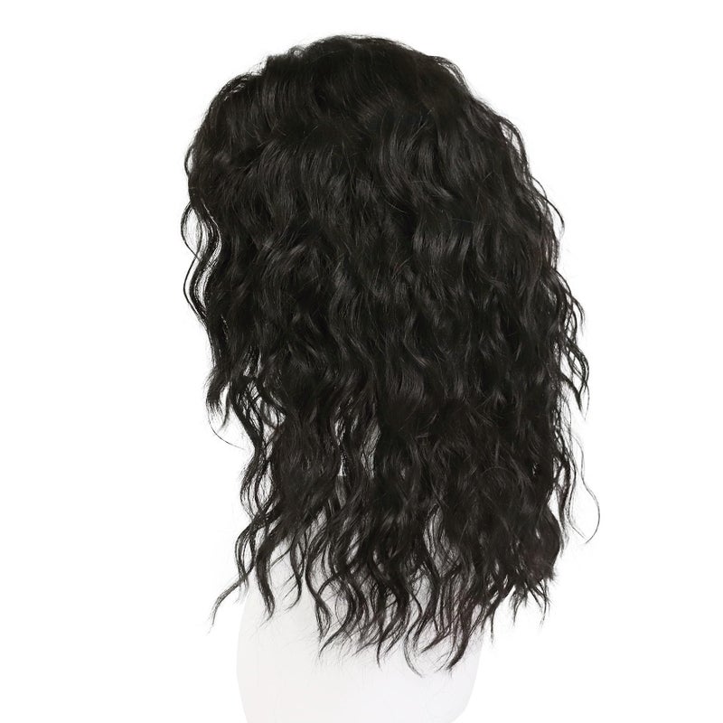 GNIMEGIL 20inch Shoulder Length Mens Wigs Dark Brown Wig 70s 80s Cosplay Halloween Costume Brunette Wig For Men Music Festivals Synthetic Hair - Image 3